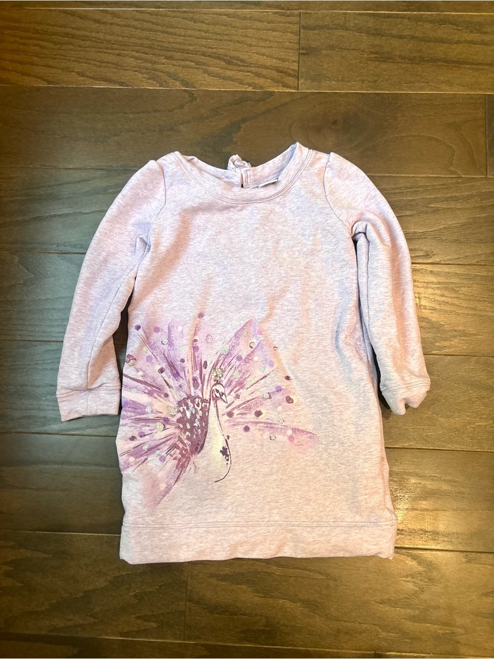 Gymboree Purple Peacock Glitter/ Sequin Long Sleeve Sweatshirt Dress- Sz 6